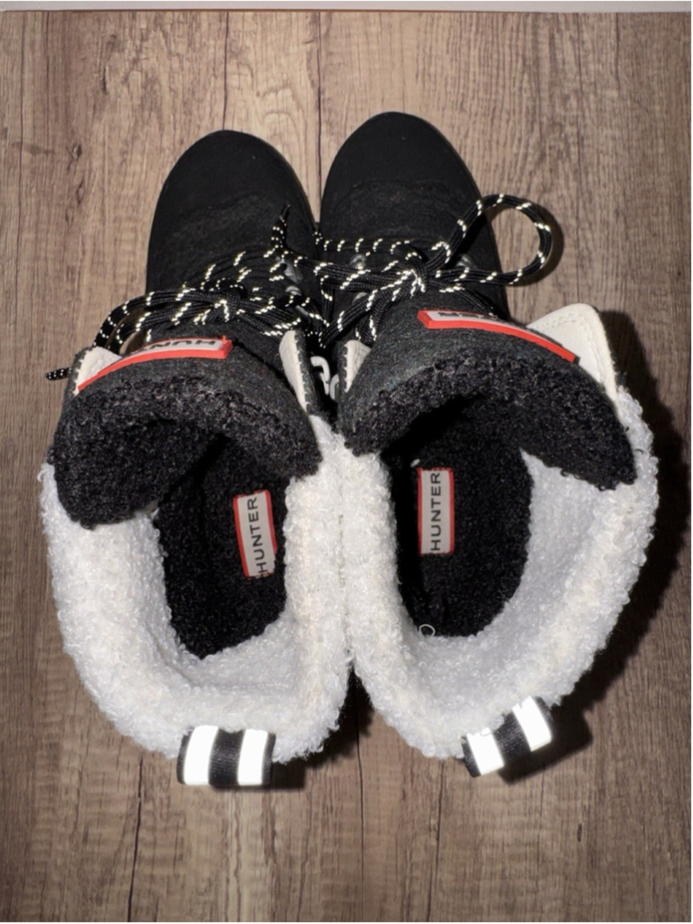 NWT Hunter Felt Commando Boots Womens 8 Black Sherpa Hiking Outdoor Ski Lug Sole - Picture 6 of 9